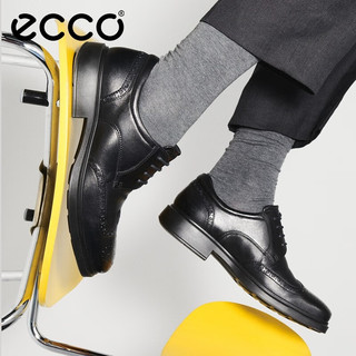 爱步（ECCO）皮鞋男商务正装鞋低帮系带方头皮鞋 赫尔辛基500194 黑色50019401001 40