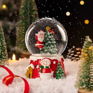 圣诞节儿童水晶球音乐盒圣诞老人树八音盒摆件装饰创意小