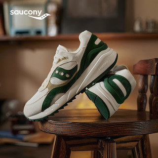 Saucony索康尼SHADOW 6000RE休闲鞋男女冬季板鞋男轻便厚底增高男运动鞋 米绿1 44.5码