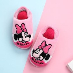Disney 迪士尼 儿童棉拖鞋 男童女童舒适保暖松紧带棉鞋  小童粉色180码 1570