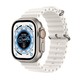 Apple 苹果 Watch Ultra 智能手表 49mm GPS+蜂窝网络款 钛金属原色表壳 白色海洋表带（GPS、血氧、ECG）