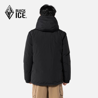 BLACKICE 黑冰 户外登山露营旅行男款600蓬鹅绒厚款活帽羽绒服 黑色 M