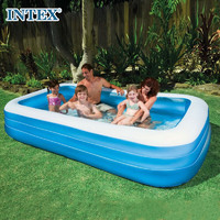 INTEX58484充气家庭游泳池 儿童玩具水池长方形海洋球池戏水池