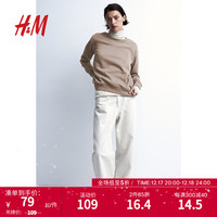 H&M女装柔软舒适休闲圆领卫衣1196909 褐色 170/116A