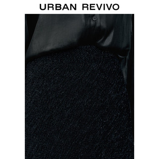 URBAN REVIVO UR冬女装复古氛围感流苏鱼尾半裙UWG530060 正黑 XS