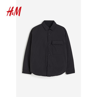 H&M男装时尚休闲简约保暖羽绒服1200589 黑色 XS