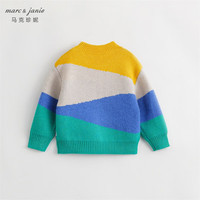 MARC&JANIE【柔软柔蓝绒】马克珍妮冬装 男童不规则色块宽松毛衣231311 大色块 110cm