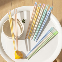 摩登主婦 糖果色抗菌合金筷家用一人一筷專用筷子新款筷子 抗菌合金筷-彩糖筷5雙/套