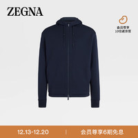 杰尼亚（Zegna）海军蓝 High Performance™ 羊毛棉质连帽衫E8564-ACT803-B09-XL