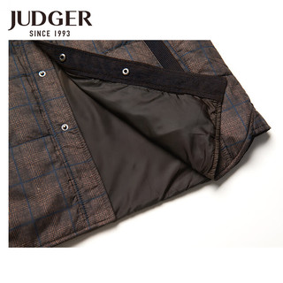 庄吉（Judger）防风棉服舒适时尚冬季厚款商务休闲拼接夹克外套 浅棕色 165/88A