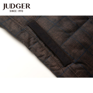 庄吉（Judger）防风棉服舒适时尚冬季厚款商务休闲拼接夹克外套 浅棕色 165/88A