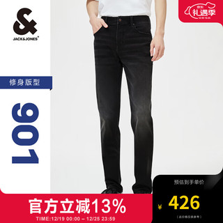 杰克琼斯 杰克·琼斯（JACK&JONES）秋季黑色水洗修身直筒小脚百搭牛仔裤子长裤男223432046 A15黑色牛仔 170/76A/SR