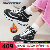 斯凯奇（Skechers）女鞋加绒 内里加绒老爹鞋运动鞋高帮耐磨休闲鞋棉鞋 黑白熊猫/高帮加绒/晒图返5 7/37/240