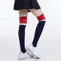 范斯蒂克 运动长袜子女专业马拉松跑步跳绳压力束小腿弹力压缩护腿 拼红 YZ20131 均码