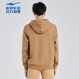 鸿星尔克（ERKE）卫衣男色彩博物馆套头运动上衣 臻卡其 2XL