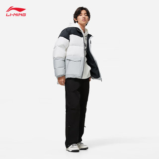 LI-NING 李宁 火锅羽绒服男2023冬季新款潮流经典外套简约鸭绒加厚保暖运动服饰 砖灰色 XL