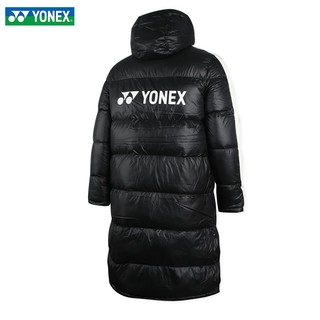 YONEX 尤尼克斯 羽毛球服白鸭绒羽绒服自发热内里时尚保暖 男款连帽长羽绒服190061BCR黑色（轻量） XL