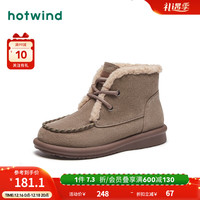 热风冬季女士时尚英伦风复古百搭雪地靴加绒加厚御寒保暖 09灰色 38(正码)