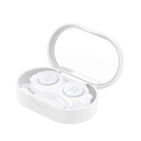 BUBM 必优美 隐形眼镜盒简约磁吸闭合护理创意近视眼镜盒便携收纳带夹子伴侣盒 可爱小熊款-白色