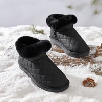 hotwind 热风 雪地靴2023年冬季新款女士时尚加绒加厚棉鞋保暖面包短筒靴子