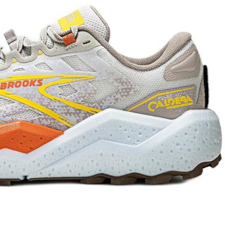 BROOKS 布鲁克斯 Caldera 7 男子越野跑鞋 1104151D249 白沙/卡其灰/黄色/橘色 37.5