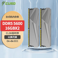 酷兽（CUSO）32GB(16GBx2)套装 DDR5 台式机内存条 【DDR5 5600】 夜枭系列-银甲