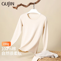 GUJIN 古今 情侣装同款纯棉秋衣秋裤套装棉毛衫保暖100%全棉内衣打底衫