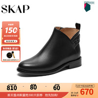 SKAP 圣伽步 2023新款商务休闲女靴短靴时装靴AEX02DD3 黑色 37
