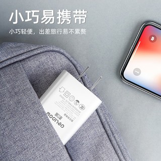 Delipow 德力普 苹果安卓充电器5V2A快充头iphone小米华为手机手表环耳机USB适配器 双口PD20W快充插头