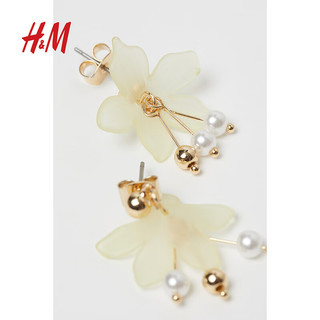 H&M 秋季饰品花朵造型耳环0995391 金色 尺码00