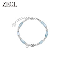 ZEGL笑脸碎银子手链女串珠轻奢小众精致潮流手饰 开心笑脸串珠手链