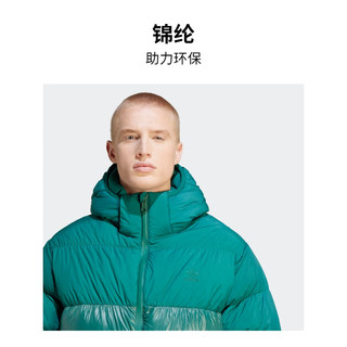 adidas阿迪达斯三叶草男装冬季600蓬运动保暖连帽鸭绒羽绒服 森林绿 A/XL