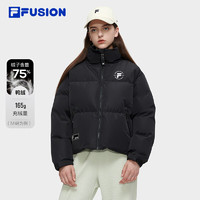 FILA FUSION斐乐潮牌羽绒服女时尚宽松保暖立领上衣 正黑色-BK 155/76A/XS