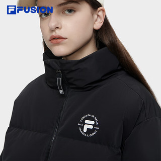 FILA FUSION斐乐潮牌羽绒服女时尚宽松保暖立领上衣 正黑色-BK 155/76A/XS