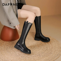 DAPHNE 达芙妮 厚底长筒靴女2023新款骑士靴子女不过膝高筒长靴女切尔西靴