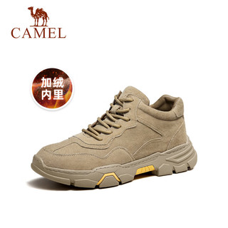 CAMEL 骆驼 舒适户外系带低帮休闲工装靴 A942541240 沙色加绒（断码）