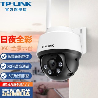 TP-LINK 室外防水监控摄像头 360度全景全彩夜视旋转球机 家用高清网络手机远程监控器智能跟踪 TL-IPC632-A【WiFi/有线联网】 64G