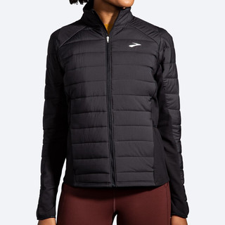 布鲁克斯（BROOKS）女上衣收纳跑步保暖运动服舒适柔软衣服外套夹克 黑 L