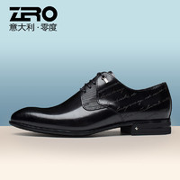 ZERO 零度男鞋商务正装皮鞋男2022夏季新款时尚男士真皮系带德比鞋