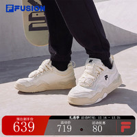 FILA FUSION斐乐潮牌女鞋KICK专业滑板鞋波浪底板鞋 奶白-GD 38