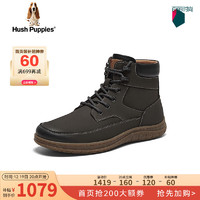 暇步士（Hush Puppies）马丁靴男高帮英伦休闲户外大黄靴B5L10DD3 深灰（绒里） 38