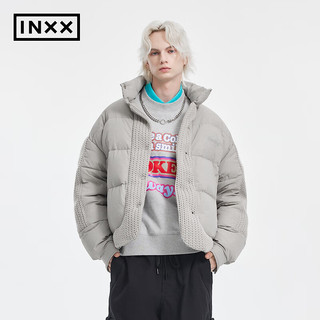 英克斯（inxx）Standby 时尚潮牌异质拼接羽绒服短外套XMD4151733 灰色 XL