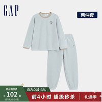 Gap女童冬季2023LOGO睡衣睡裤两件套889903儿童装家居服套装 蓝色 130cm(8)亚洲尺码