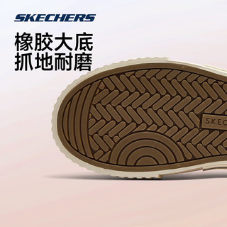 斯凯奇Skechers帆布鞋New Moon小白鞋女休闲鞋学院饼干鞋板鞋绑带155391