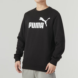 彪马（PUMA）卫衣男装 休闲圆领长袖跑步运动服上衣宽松套头衫 01黑/66%棉34%聚酯纤维/ 主推款 S(170/92A)