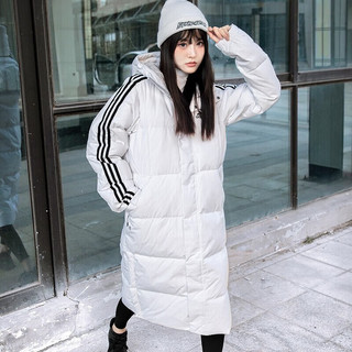 阿迪达斯 （adidas） 旗店外套女装 运动时尚保暖中长款连帽上衣羽绒服 HN2098/鸭绒/晒图退10 XS/155/80A