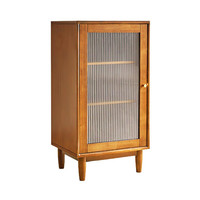 JIAYI 家逸 实木餐边柜茶水柜酒柜储物柜客厅厨房斗柜小户型收纳柜 单门柜  樱桃木色50cm