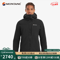 MONTANE 盟泰恩 Windjammer XPD 户外加绒软壳透气防水连帽外套男 黑色 L