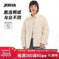 JOMA轻薄羽绒服女短款90白鸭绒防风保暖抗皱耐磨运动外套 米白 S