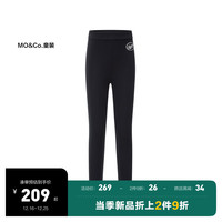 little MO&Co.抑菌加绒 little moco童装23冬装女童弹力打底长裤KBC4PAT012 黑色 110/50